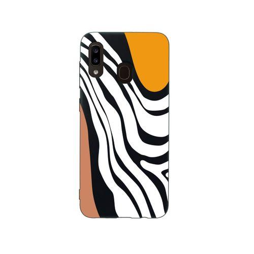 Samsung A30 Modern Art Premium Silikonlu Siyah Telefon Kılıfı