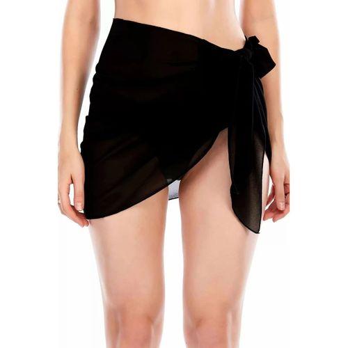 Kadın Siyah Transparan Belden Bağlamalı Pareo