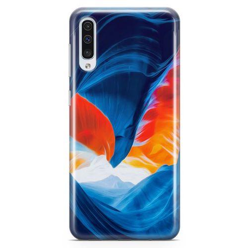 Samsung Galaxy A50 Kılıf Turuncu Kanyon Arka Kapak Koruma Desenli Full Koruyucu