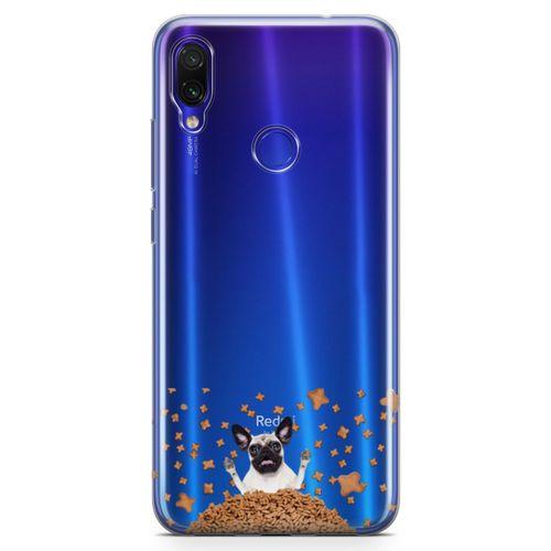 Xiaomi Redmi Note 7 Kılıf Köpek Maması Pug Arka Kapak Koruma Desenli Full Koruyucu