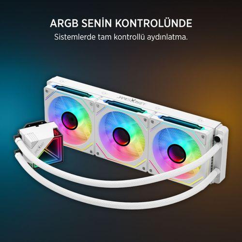 James Donkey Lugis JDC360 ARGB 360mm Beyaz Sıvı İşlemci Soğutucu AM5 ve LGA1700 Uyumlu