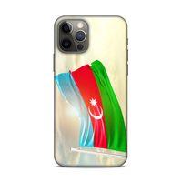 Apple iPhone 12 Pro Uyumlu Kılıf Azarbaijan (7) Telefon Kılıfı Gökyüzü Bayrak