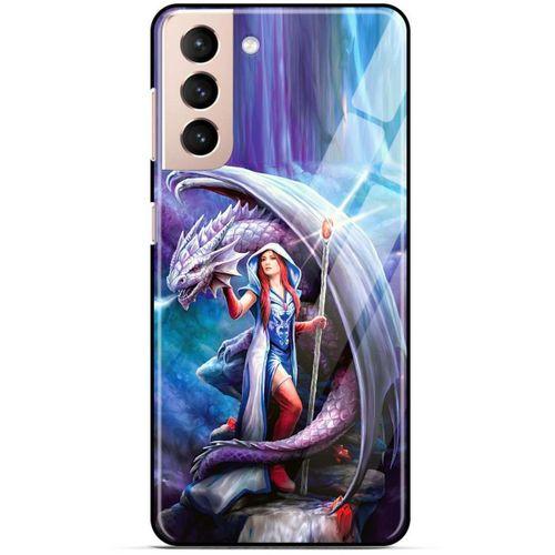Samsung Galaxy S21 Plus Kılıf Dragons (31) TPU Kılıf Ejderha ve Sahibe