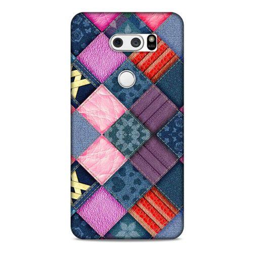 LG K50S Kılıf Patchwork (39) Liquid Crystal Kılıf Şeker Pembe Bordo
