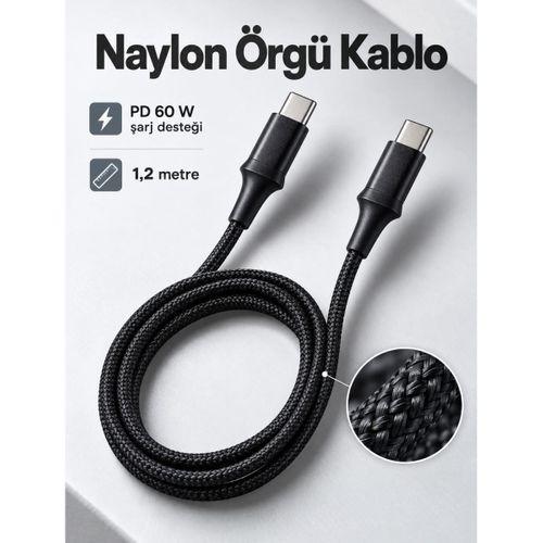 Type C To Type C Led Işıklı Şarj Kablosu 1,2 Metre