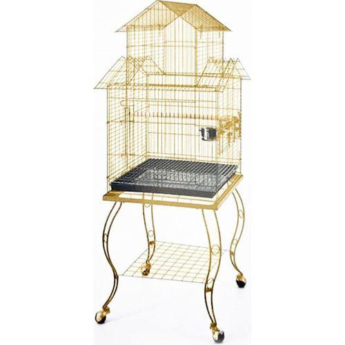 EuroGold Sehpalı Papağan Kafesi Gold (51 x 51 x 139)