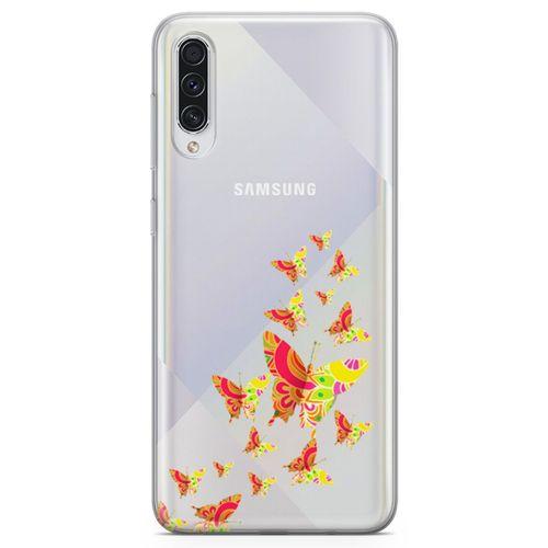 Samsung Galaxy A70s Kılıf Colorful Kelebek Arka Kapak Koruma Desenli Full Koruyucu