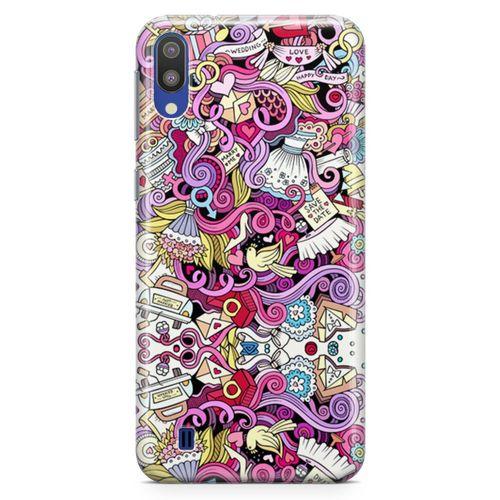 Samsung Galaxy M10 Kılıf Sevgili Doodle Arka Kapak Koruma Desenli Full Koruyucu