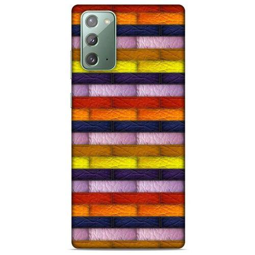 Samsung Galaxy Note 20 Kılıf Patchwork (30) Silicone Case Şeker Pembe Sarı