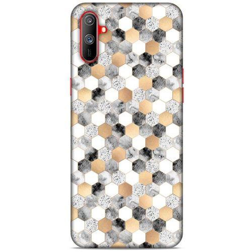 Mermer Desenli (50) Tema Shockproof Kılıf Koyu Gri Oppo Realme C3 Kılıf