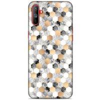 Mermer Desenli (50) Tema Shockproof Kılıf Koyu Gri Oppo Realme C3 Kılıf