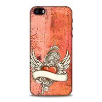 Lopard Apple Iphone 5 Uyumlu Kılıf Tattoo's (7) Telefon Kılıfı Kırmızı Beyaz
