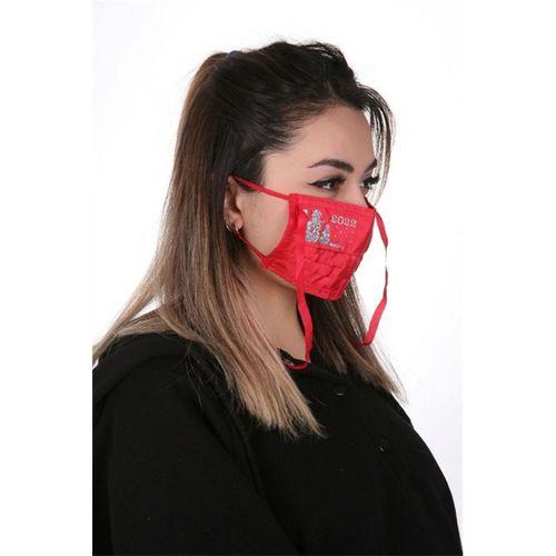 Gümüş İyonlu Boyundan Askılı Yıkanabilir Baskılı Maske A-3B