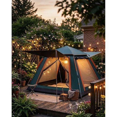 Geniş Aile Kamp Çadırı 240x210 Cm Güneşlikli Otomatik Kurulum Outdoor Çadır