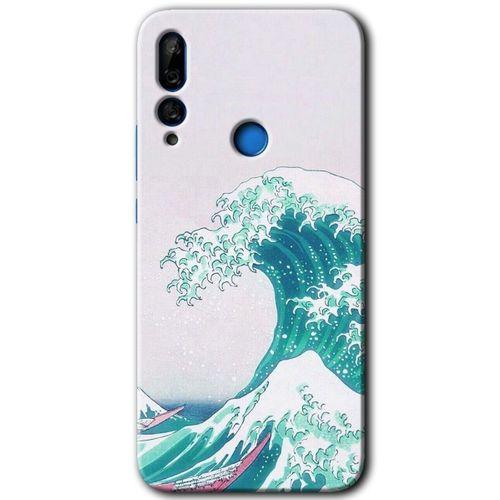 Huawei Y9 Prime 2019 Kılıf Baskılı Kapak - Dalga +Tam Kaplayan Mat Seramik