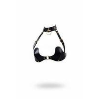 Siyah Göğüs Harness Boyunluklu O Halka Detaylı - Brf1226