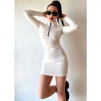 Kadın Balıkçı Yaka Fermuar Detay Mini Elbise