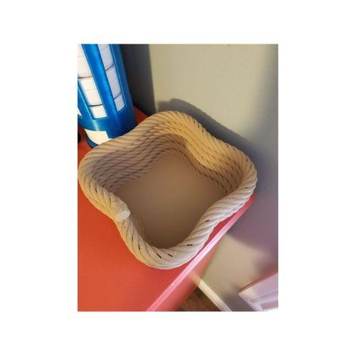 Dört Köşe Sarılmış İp Kase Düz Taban (Bu ürün Sadece Plastik parçadır - Almadan Önce Soru Sorabilirsiniz)