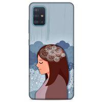 Samsung Galaxy A51 Kılıf Depresyon (30) Silicone Case Şeker Pembe Sarı