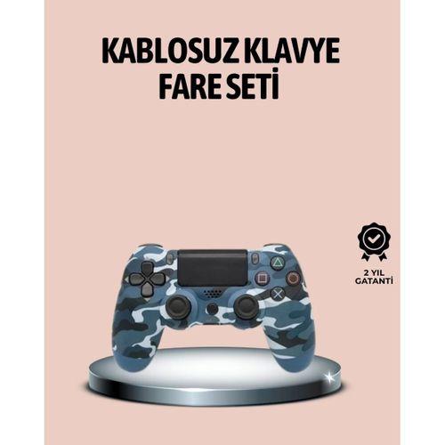 Bluetooth Kablosuz Ps4 Gamepad Çift Motorlu Siyah Controller