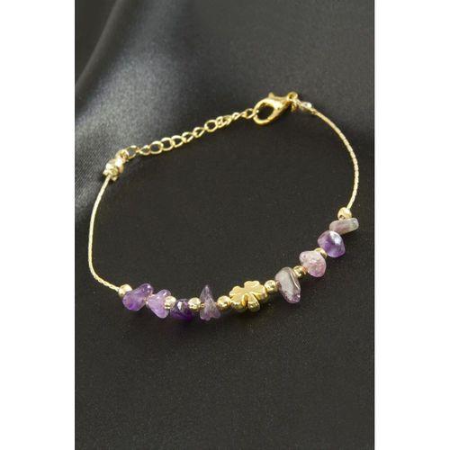 Amatist Kırık Doğaltaş Bileklik