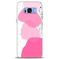 Samsung Galaxy S8 Plus Kılıf HD Baskılı Kılıf - Pembe Beyaz Siyah + Tam Ekran Koruyucu