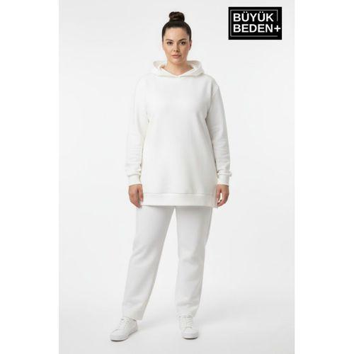 Büyük Beden Kapşonlu Tunik Sweatshırt SPR26BTK991