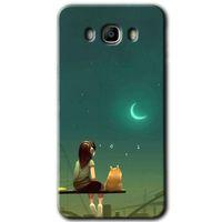 Samsung Galaxy J7 2016 Kılıf HD Desen Baskılı Arka Kapak + Temperli Cam - Kedili Kız