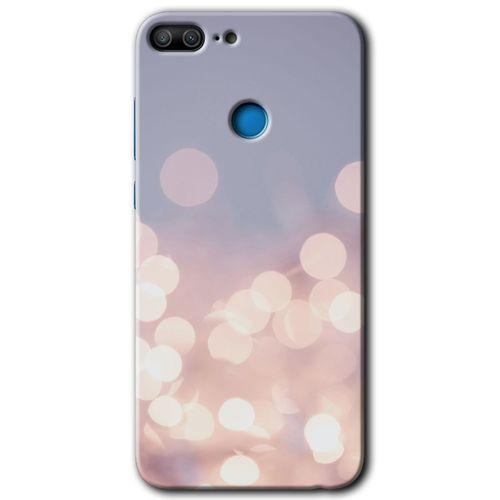 MRCİLETİSİM Honor 9 Lite Kılıf HD Desen Baskılı Arka Kapak + Temperli Cam - Blur Lights