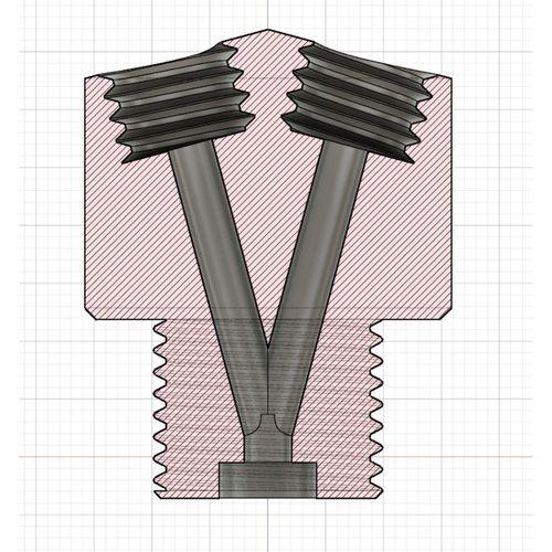 E3D Hotend için Çift Filament Adaptörü - 5143908