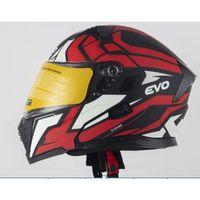 SEVGENT Kask Çenesi Açılır Gözlüklü Evo Kırmızı-Siyah 90604 -S-