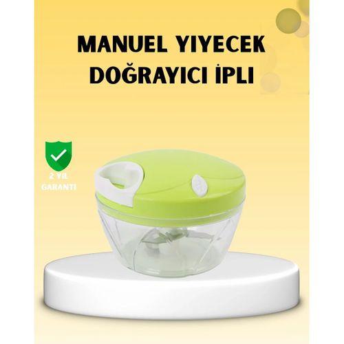 Manuel Yiyecek Doğrayıcı İpli Hızlı Pratik Sebze Kıyıcı