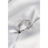 Zirkon Taşlı Puntalı Gümüş Renk Kadın Yüzük