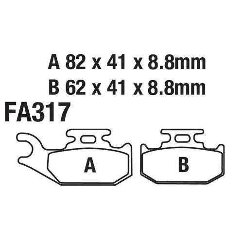 SEVGENT Suzukı Arka Fren Dısk Balatası Fa317 Atv Cf Moto 550 Uyumlu Lt-A 500 Bombardıe Can-Am Cannondale Jo