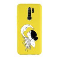 Xiaomi Redmi 9 Uyumlu Moon and Women Desenli Premium Silikonlu Lansman Telefon Kılıfı