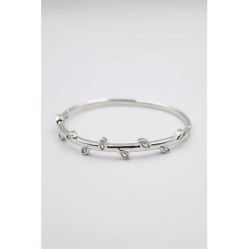 Taşlı Vip Bilezik - Gümüş