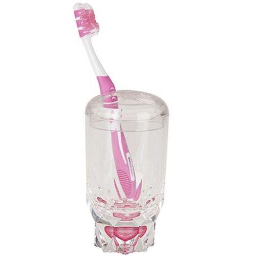 2 Adet Diş Fırçalık Kristal Damlalı Akrilik 7X7X14Cm Banyo Seti