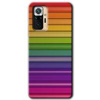 BeRa Aksesuar Xiaomi Redmi Note 10 Pro Kılıf Baskılı Kapak - Colorful Lines +Tam Kaplayan Mat Seramik