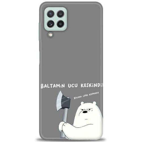 Samsung Galaxy M22 Kılıf HD Baskılı Kılıf - Baltamın Ucu Keskindir + Tam Ekran Koruyucu