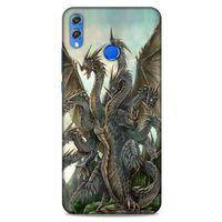 Huawei Honor 8x Kılıf Dragons (35) Fit Design Kılıf 9 Başlı Ejderha