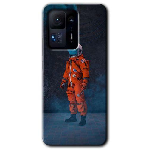 Mi Mix 4 Kılıf HD Desen Baskılı Arka Kapak - Smoke Astronot + Kırılmaz Cam