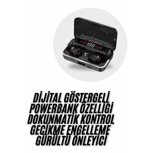 Bluetooth Kulaklık Dijital Şarj Göstergeli Powerbankli Bass Özellikli Kablosuz Kulakiçi 5 1 Mikrofonlu