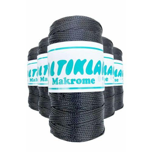 5 Adet Polyester Makrome İpi 68 Füme Gri 100 gr