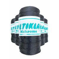 5 Adet Polyester Makrome İpi 68 Füme Gri 100 gr