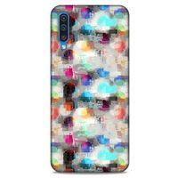 Samsung Galaxy A50 Kılıf Pastel Renkler (8) Baskılı Kılıf Turkuaz Beyaz