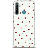 Realme C3 Kılıf HD Baskılı Kılıf - Mini Mini Kalpler + Tam Ekran Koruyucu