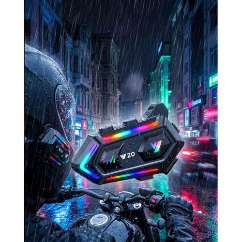 Bluetooth 5.3 Motosiklet Kask Intercom Kulaklık 1000 Metre Ipx6 Su Geçirmez