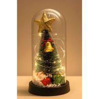 Yılbaşı Temalı Işıklı  Dekoratif Cam Fanus