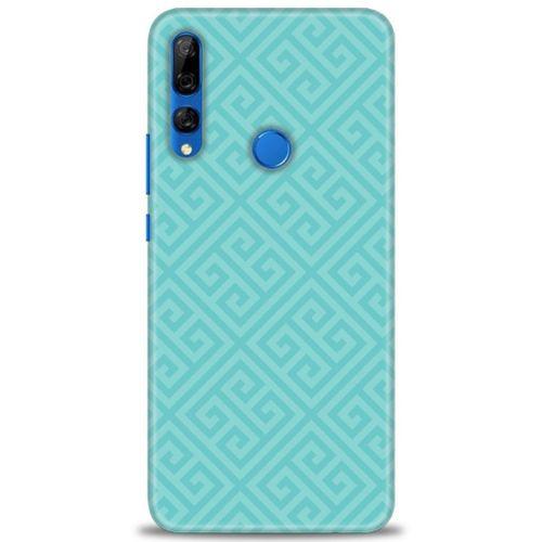 Huawei Y9 Prime 2019 Kılıf HD Baskılı Kılıf - Mavi Mozaik + Tam Ekran Koruyucu