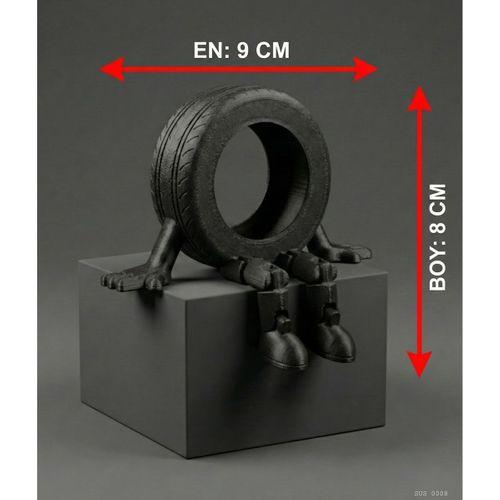 Sarkık Ayaklı Siyah Lastik Dekor Biblo